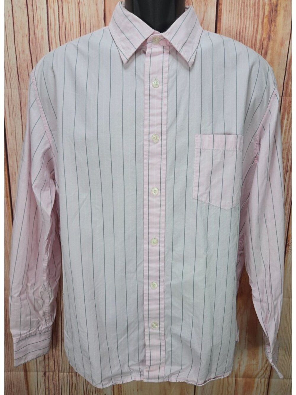 Aeropostale Mens Pink Striped Dress Shirt Size Large